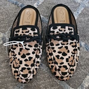 Joie Black and Tan Patterned Loafers Size 8 1/2